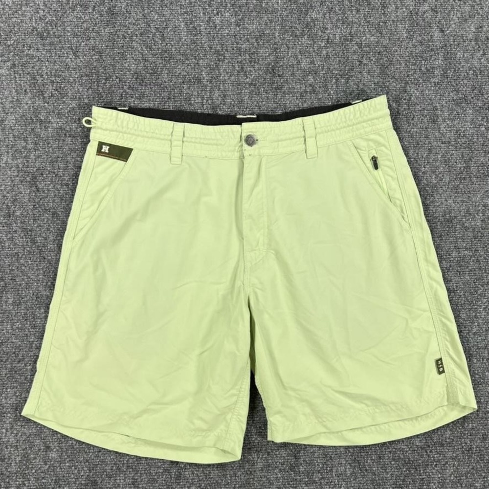 Howler Bros Shorts Mens‎ 33 Green Nylon Ripstop Hiking Fishing Outdoor Casual